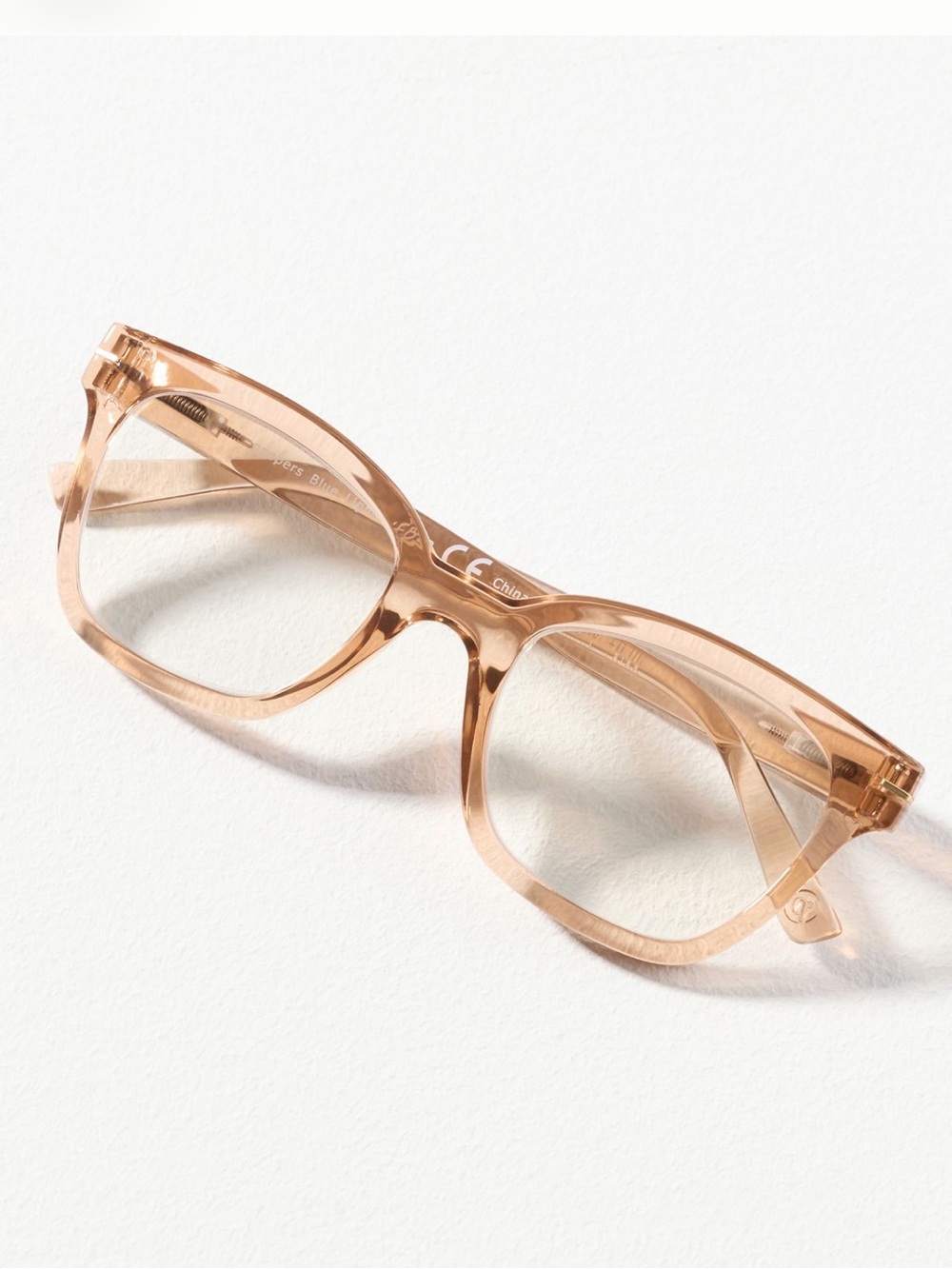 Anthropologie Peepers Buzzworthy Square Glasses Readers Tan 2.50x NEW